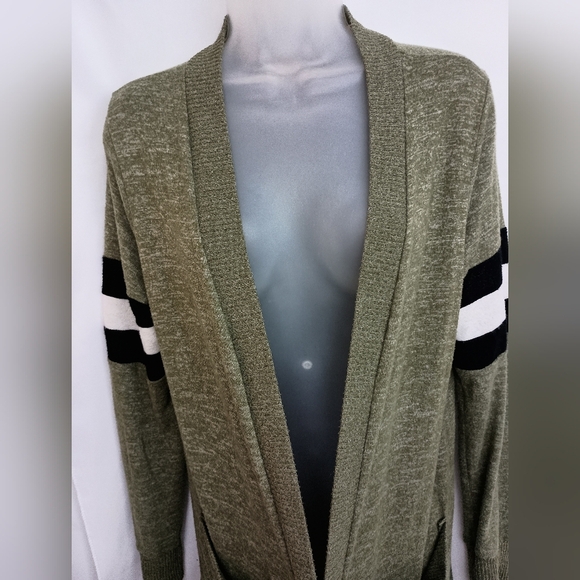 2/$30 DAYTRIP Coatigan Green White Black Knit Duster Cardigan (#895) - Picture 6 of 7